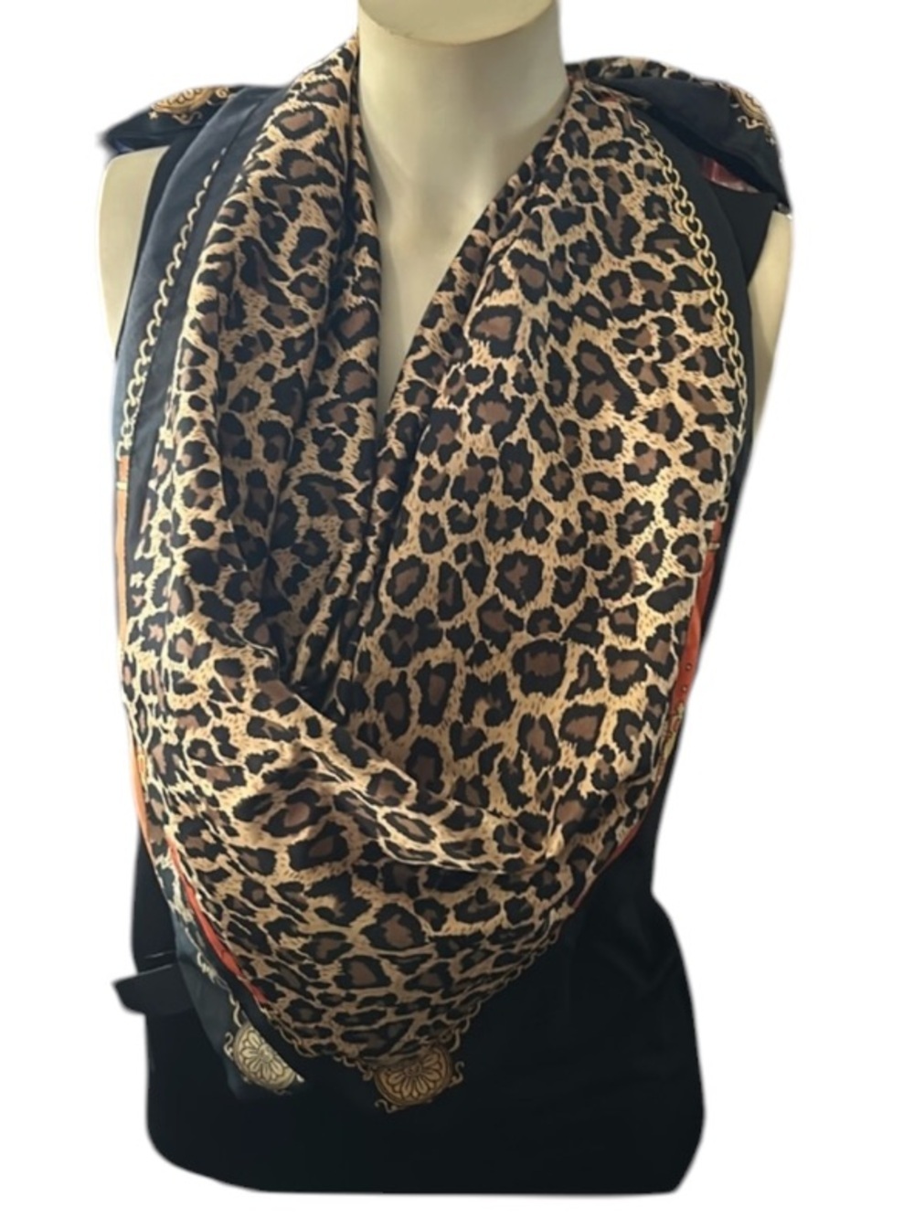 Vintage Leopard Print Scarf
